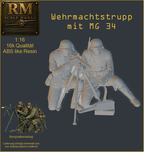 Ww2 wehrmacht mg34 trupp - 1:16,
